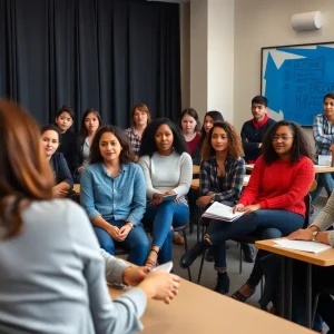 Students participating in an acting class in Washington D.C.