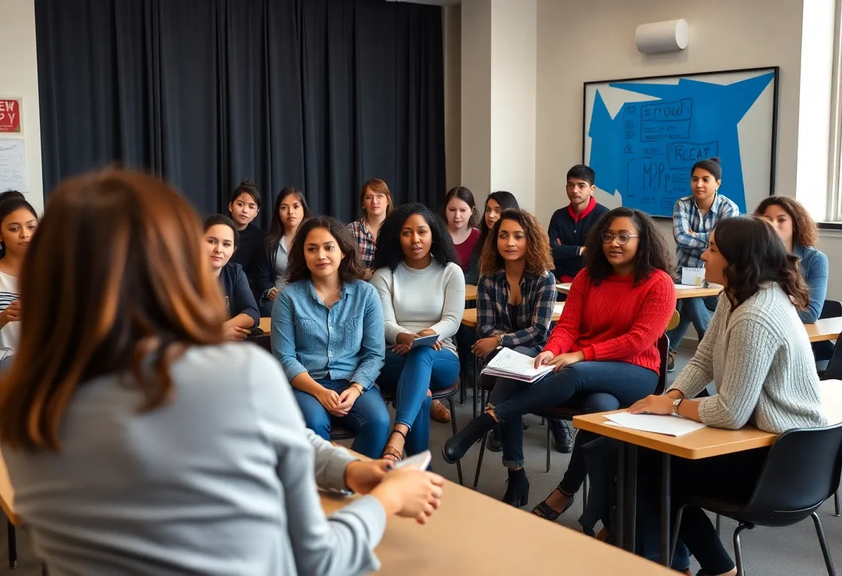 Students participating in an acting class in Washington D.C.