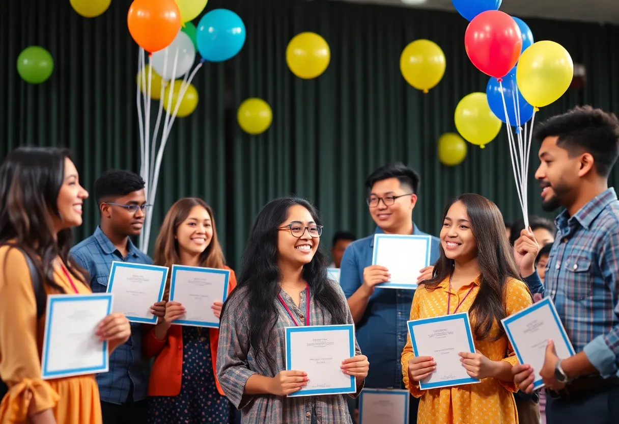 Students receiving the Alma Irene Aitch Scholarship