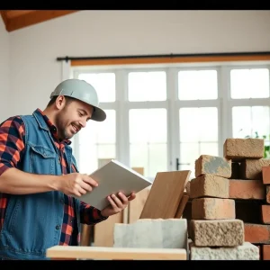 DIY enthusiast evaluating building materials for quality.
