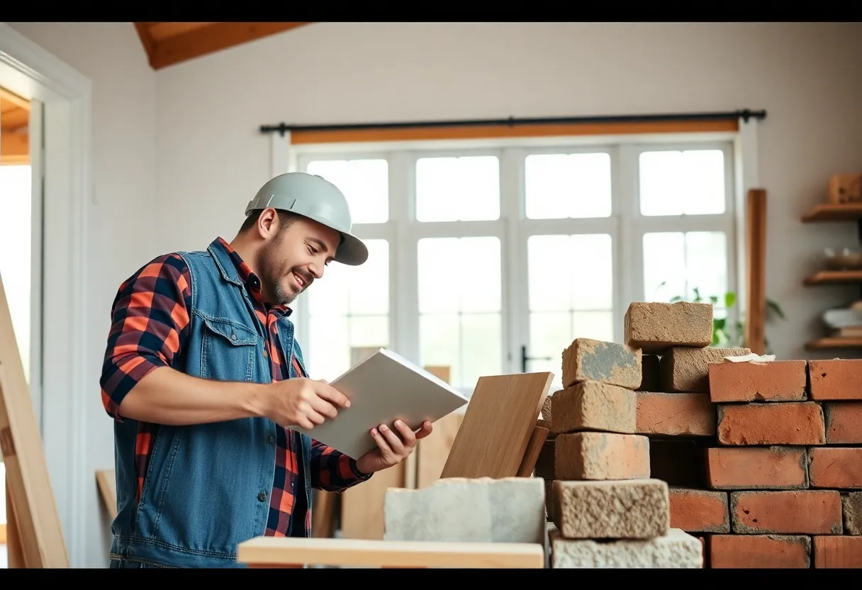 DIY enthusiast evaluating building materials for quality.