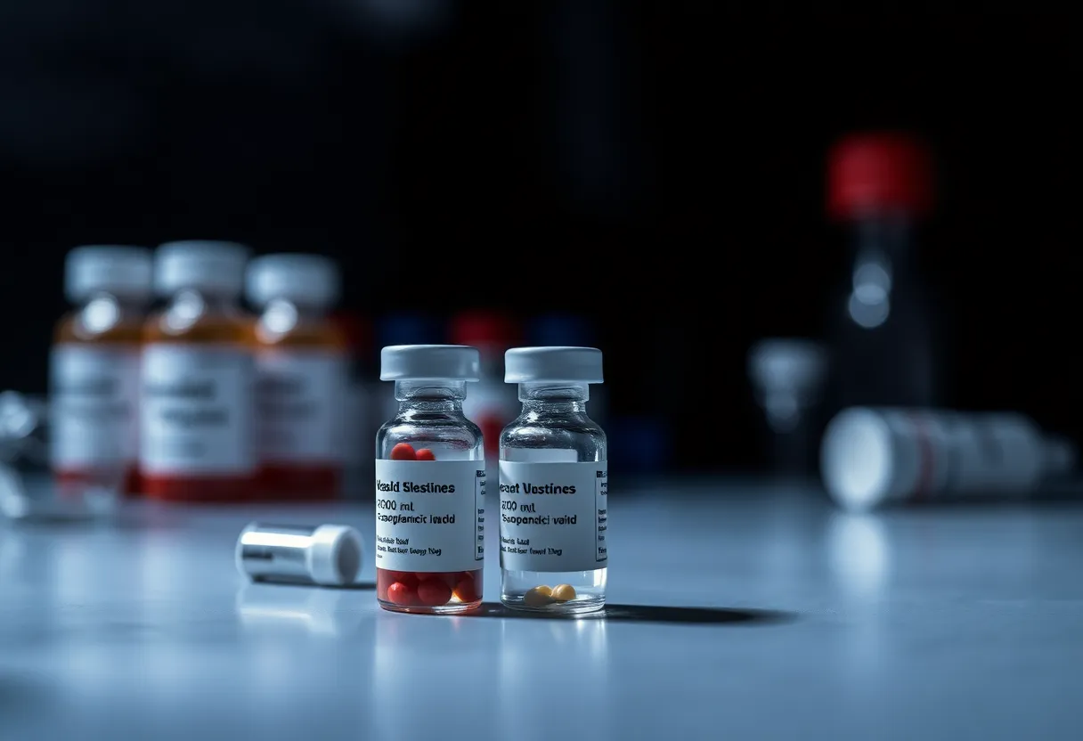 Illustration highlighting the dangers of ketamine misuse in a medical context.