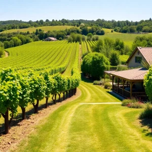 Vibrant vineyard landscape at Del Vino Vineyards