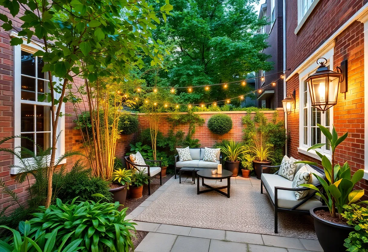 A picturesque outdoor area designed for relaxation and gatherings in Washington DC.