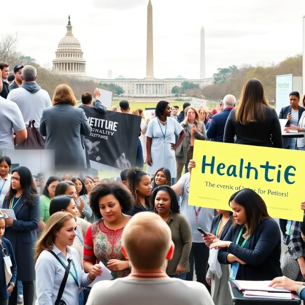 A collage showcasing various health events in Washington, D.C. during July 2025.