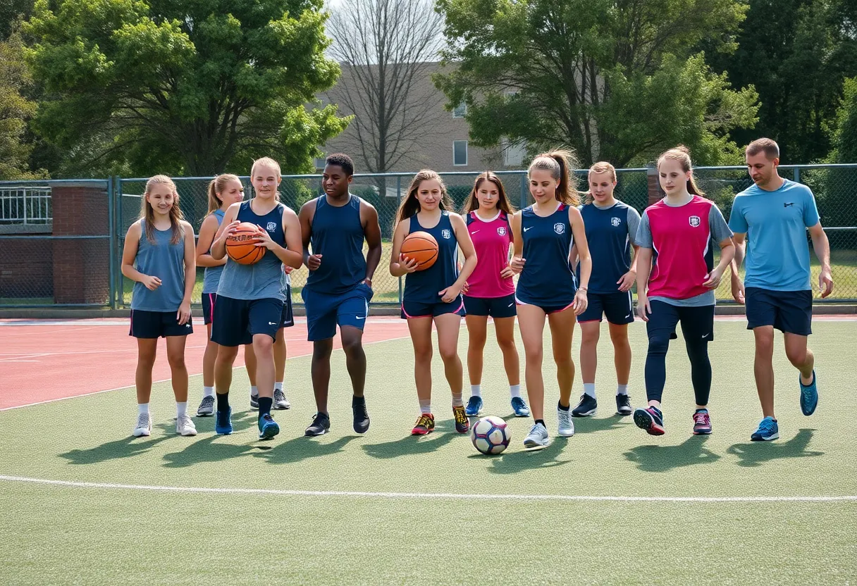 High school athletes gearing up for sports practice