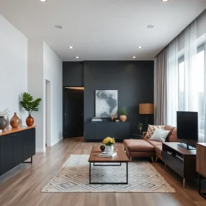 Interior design showcasing various home finishes for modern living.