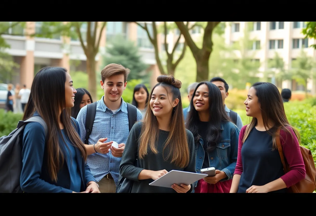 Students walking on Howard University campus, representing diversity and academic engagement.