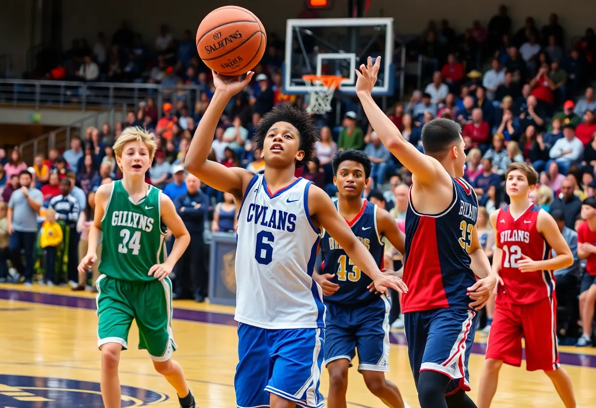 High school basketball players competing in Indiana