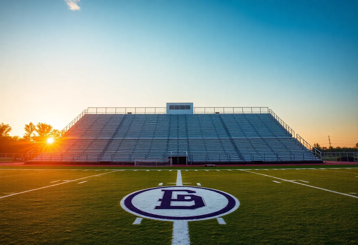 Empty football field at The King's Academy
