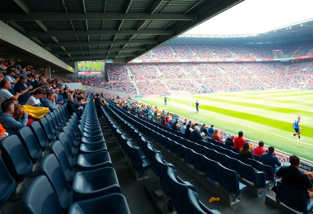 LAFC stadium showcasing empty bench due to player injuries