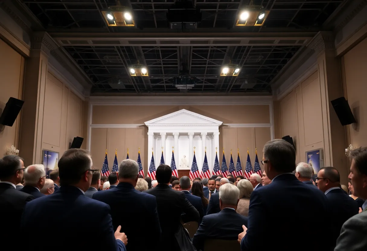 Gathering of political figures in Washington DC focusing on controversies