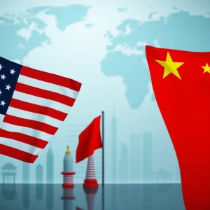 Symbolic representation of international relations between the U.S. and China.
