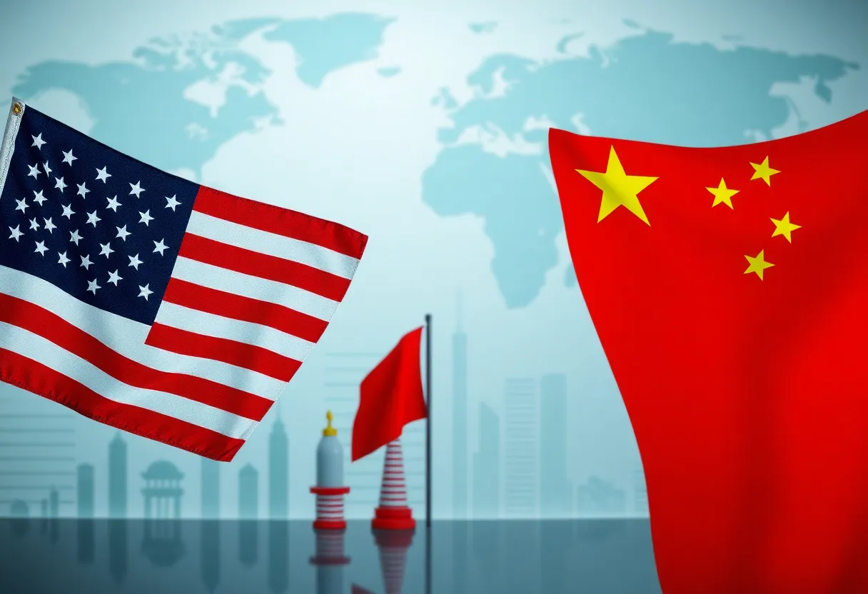 Symbolic representation of international relations between the U.S. and China.