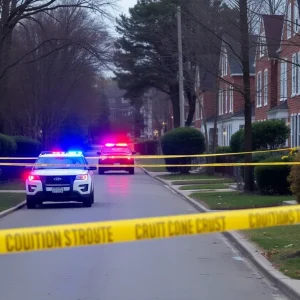 Police presence at a crime scene in Southeast Washington D.C.