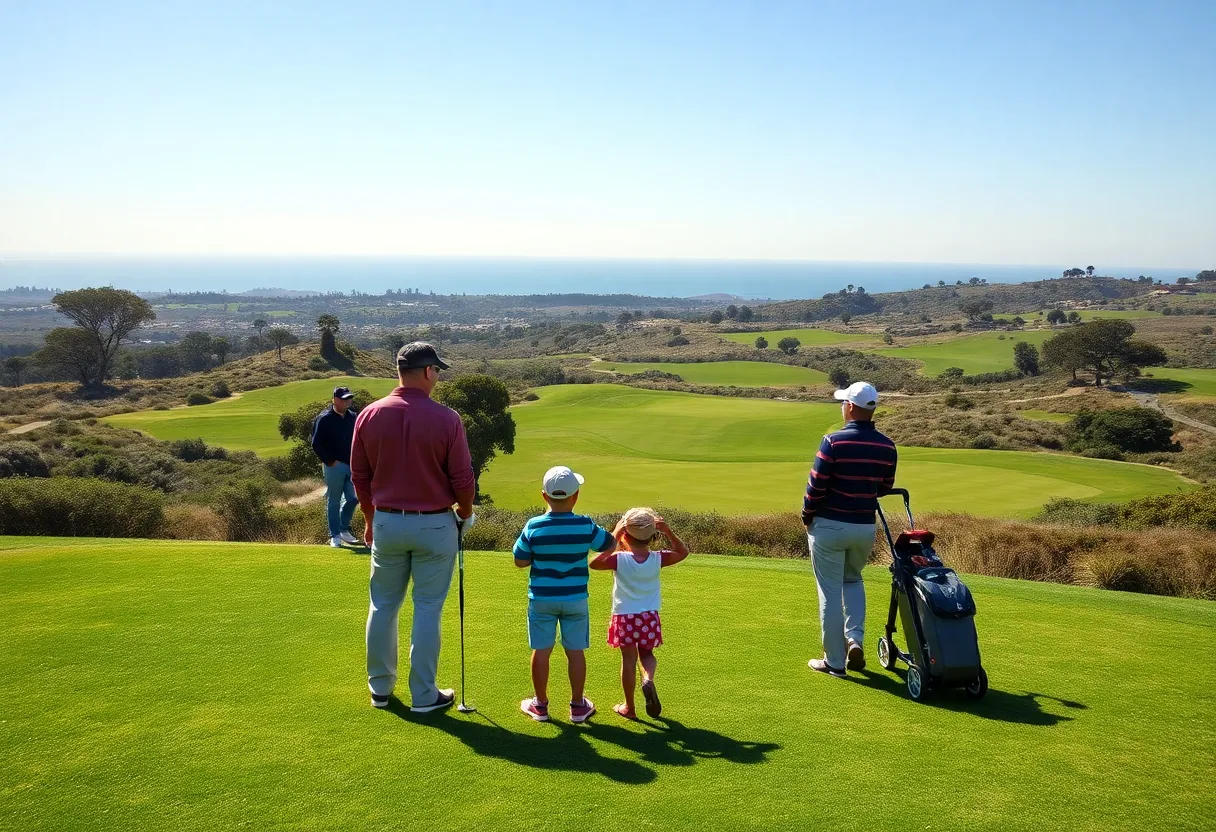 Golfers enjoying the Two-Man Links Championship at Torrey Pines