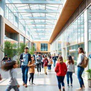 Students at the University of the District of Columbia campus engaged in studies