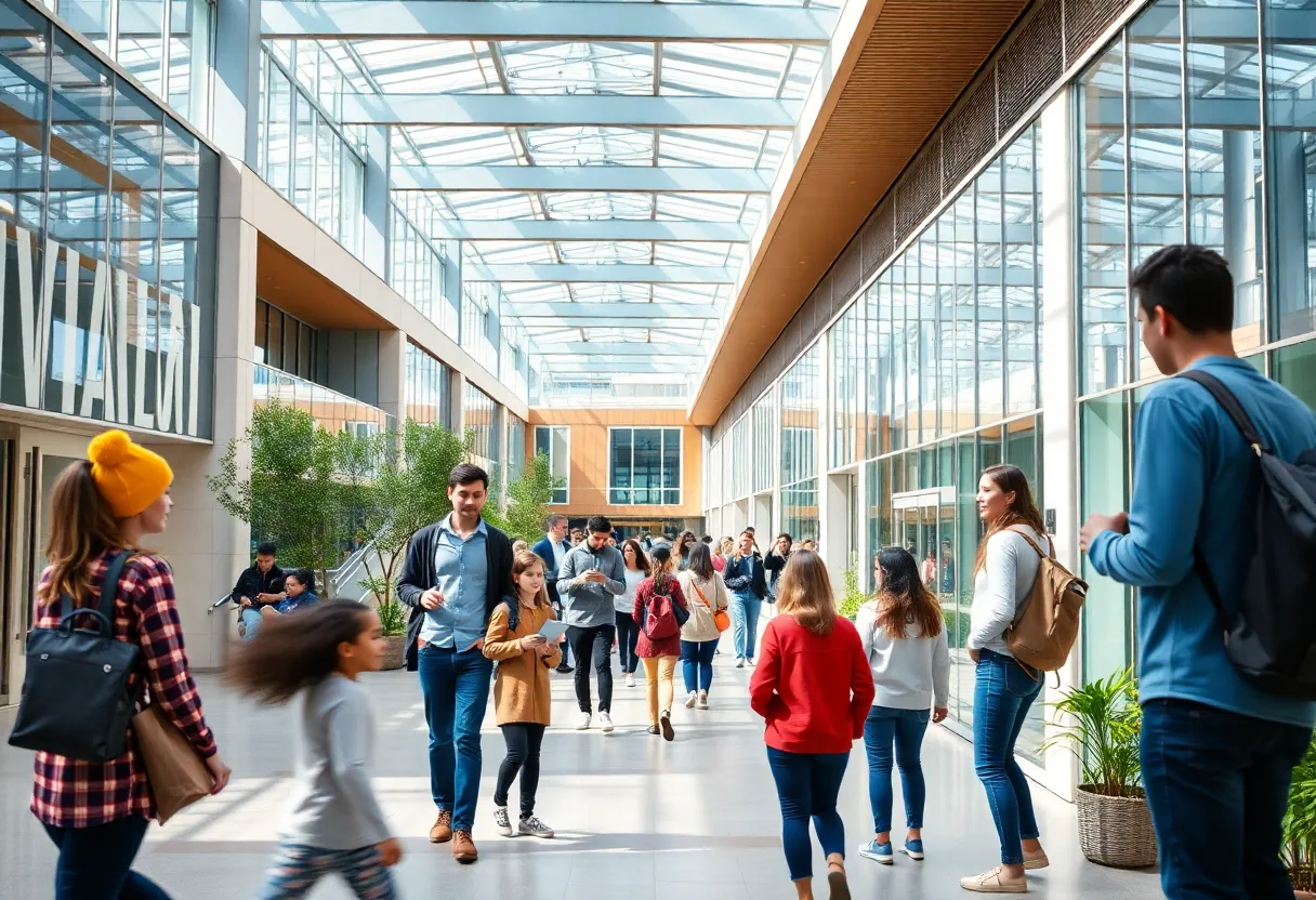 Students at the University of the District of Columbia campus engaged in studies