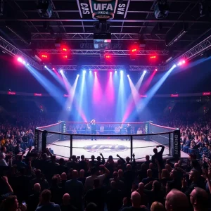 UFC 318 main event fight scene in octagon