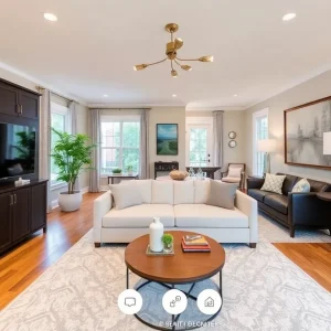 Virtual tour interface displaying a house in Washington, DC