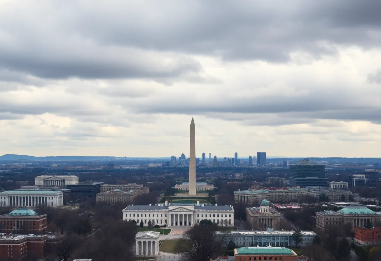Skyline of Washington D.C. reflecting a sense of urgency