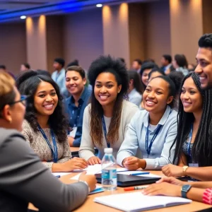 Group of young leaders at a conference workshop