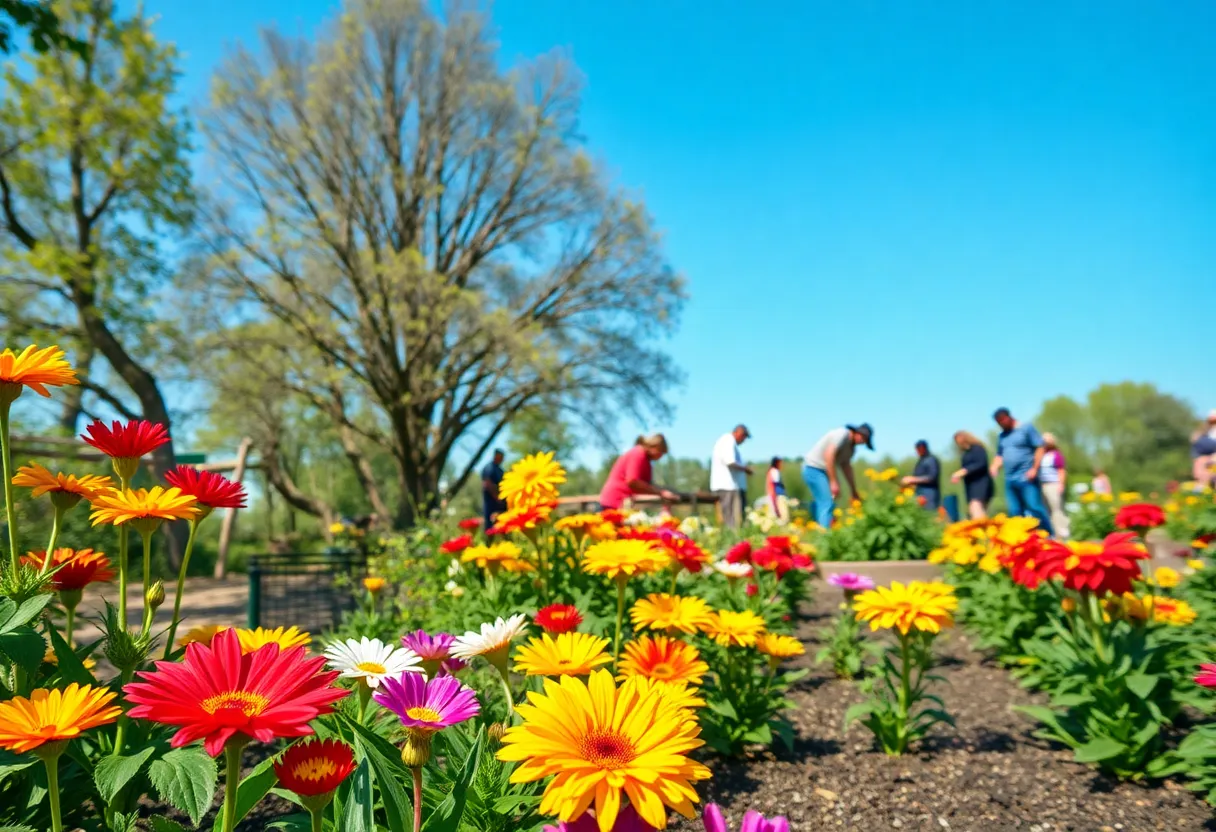Community members enjoying garden activities in Washington, DC