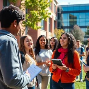 Students engaging in health advocacy activities on a university campus.