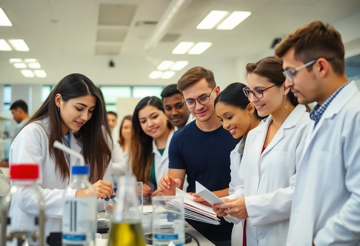 Students and faculty conducting research at Howard University