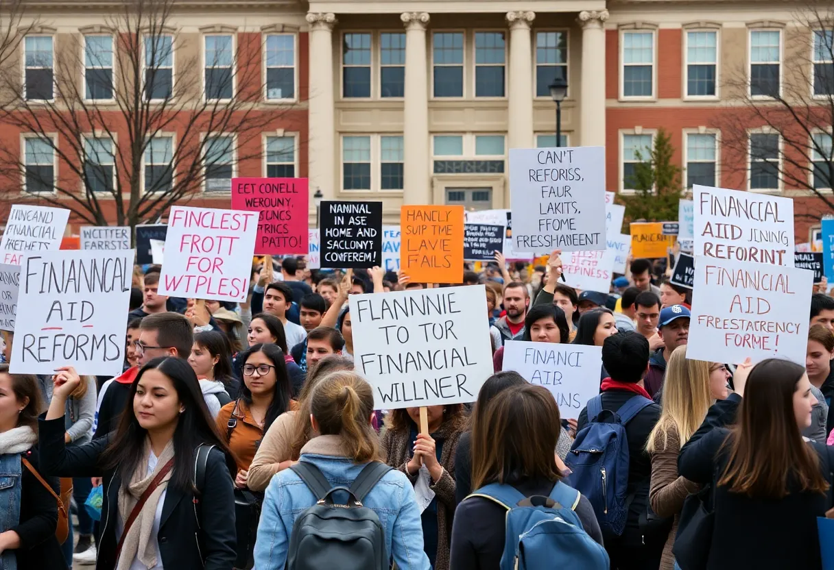 Students protesting for financial aid reforms at Howard University