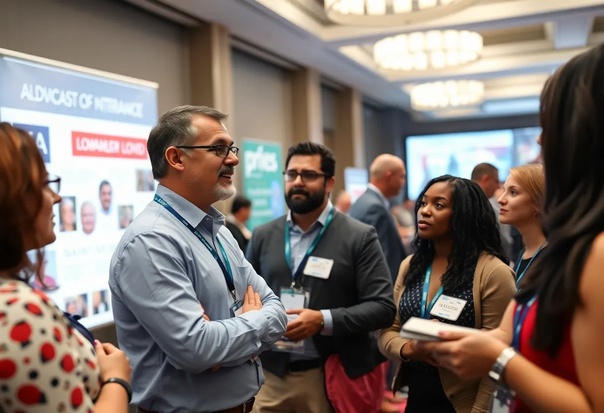 Franchise leaders discussing advocacy strategies at a conference
