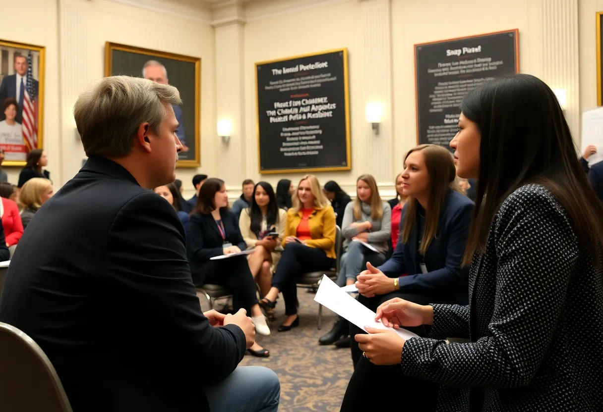 Students in an academic environment focused on politics in Washington D.C.