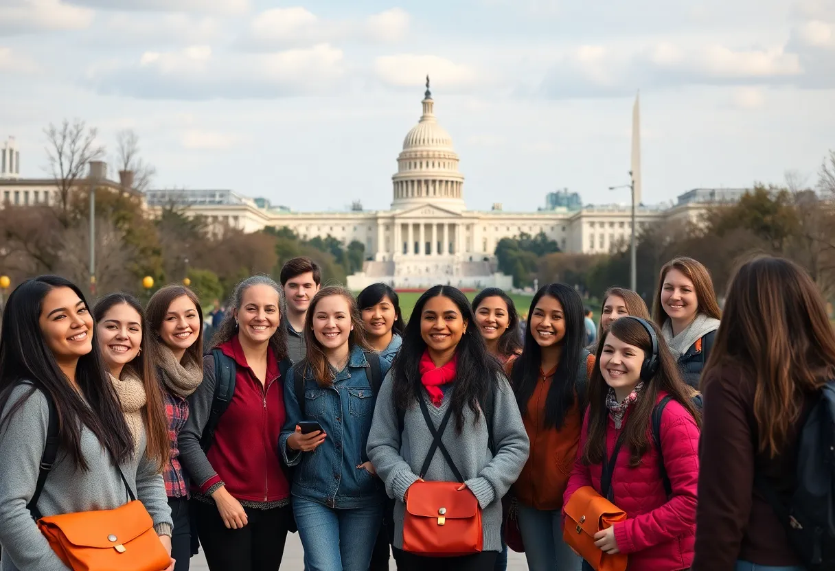 Students from Belfield High School preparing for their trip to Washington D.C.