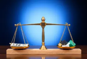 Symbolic representation of justice and equity illustrating cash bail reform debate.
