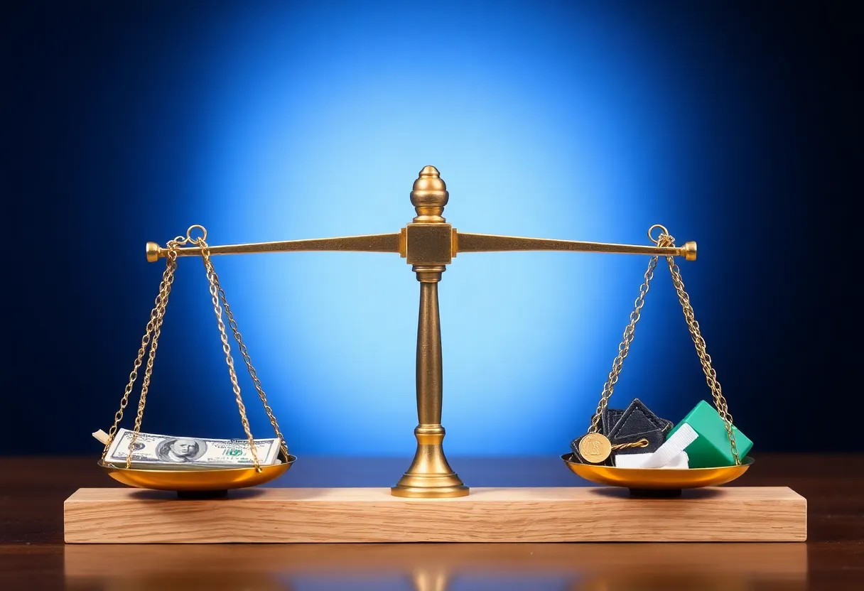Symbolic representation of justice and equity illustrating cash bail reform debate.