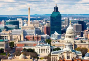 A scenic view of Washington D.C. highlighting its economic activities and urban development.