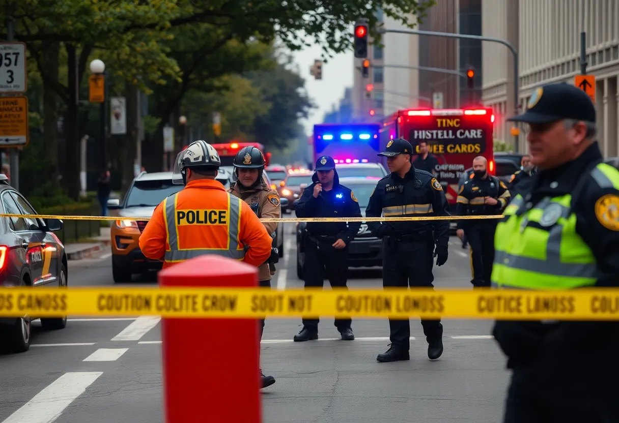 Emergency responders at a shooting scene in Washington D.C.