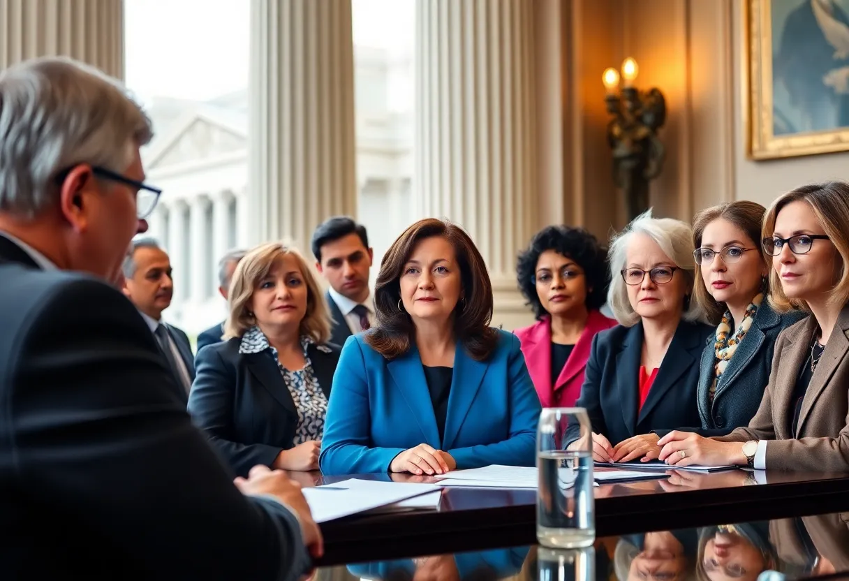 Advocates discussing federal research funding in Washington D.C.