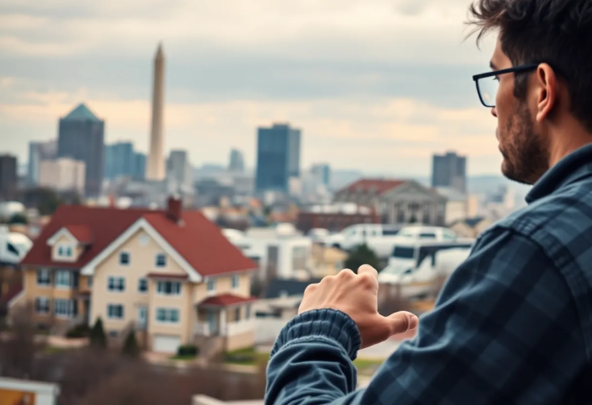 A young couple exploring properties in Washington, DC during economic uncertainty.