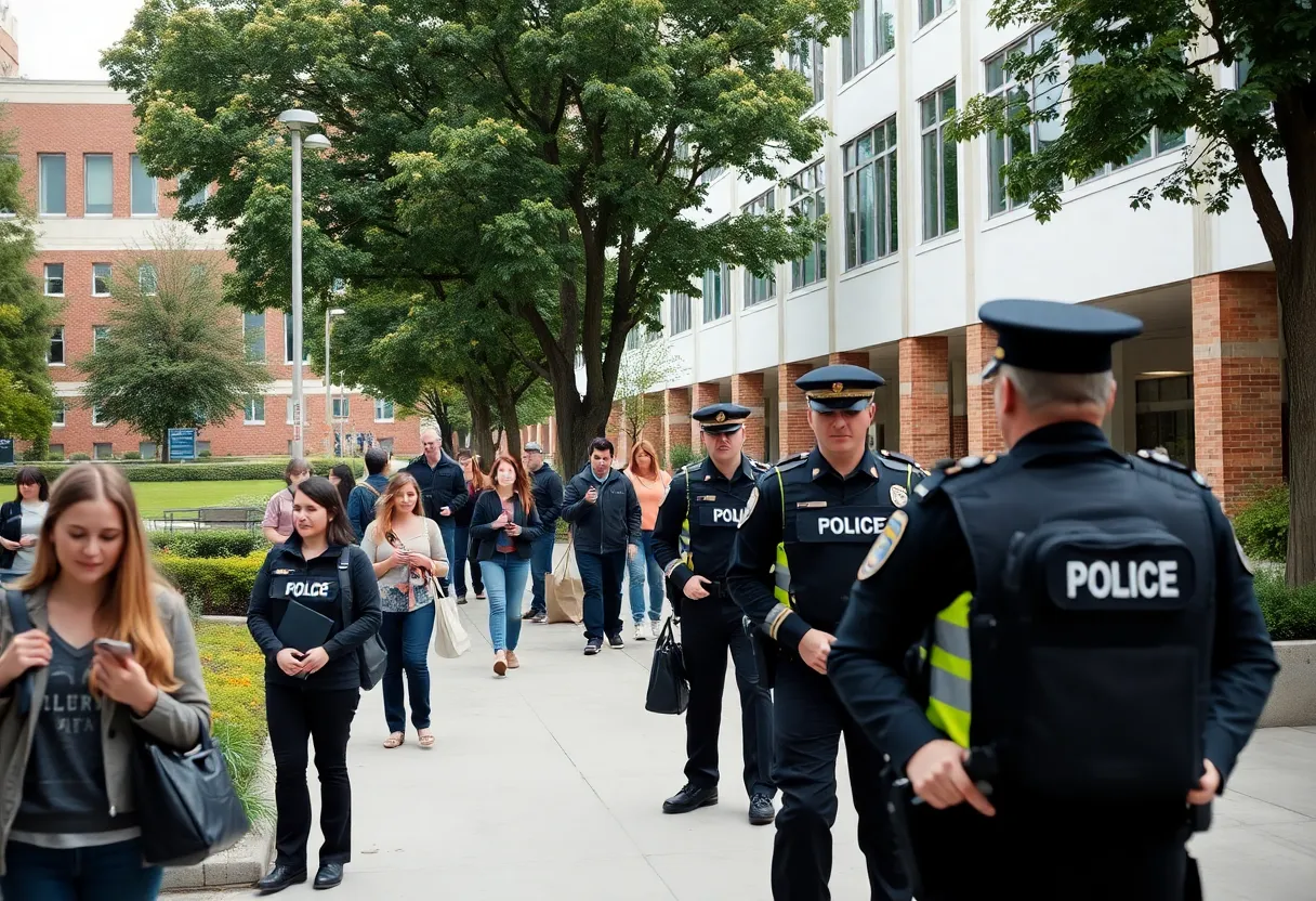 Increased security measures on campus at George Washington University.