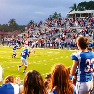 Gonzaga College football team playing during a game