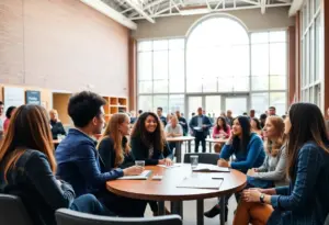 Students at Howard University discussing public policy initiatives