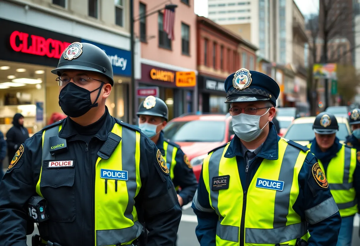 Law enforcement presence in Washington D.C. streets supporting small businesses.