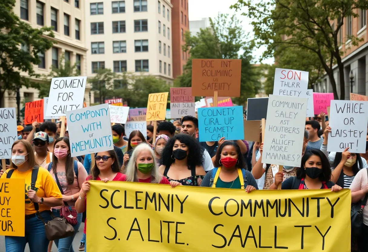 Protesters marching against the National Guard deployment in Washington D.C.