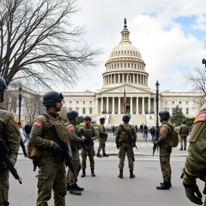 National Guard troops stationed near Smithsonian in Washington, D.C.