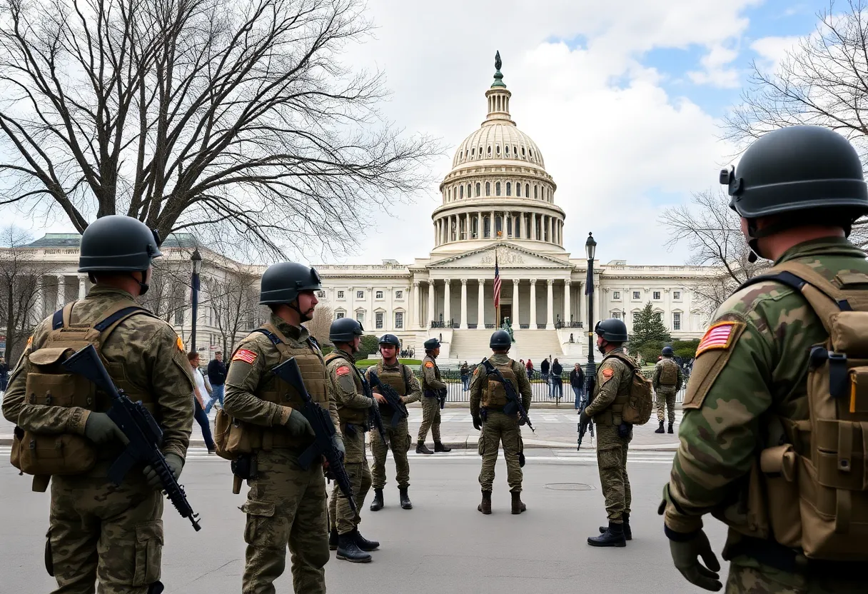National Guard troops stationed near Smithsonian in Washington, D.C.