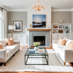 Modern remodeled living room in Washington DC