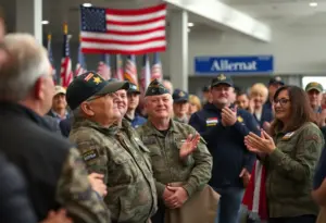 Warm welcome for veterans at Rochester airport