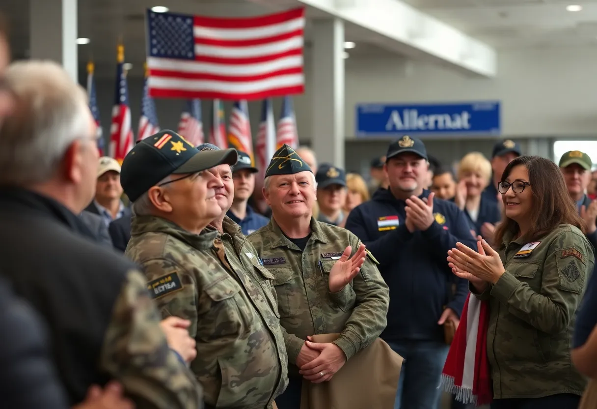 Warm welcome for veterans at Rochester airport