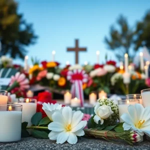 A peaceful memorial honoring the victims of the September 11 attacks
